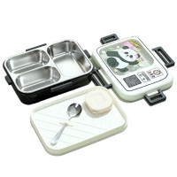 Panda Themed Kids Lunch Box - White