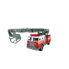 Die cast Metal Fire Brigade Truck with Stretchable Ladder & Push Back Function Toy for Kids