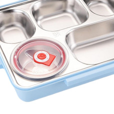 Hermetic Lunch Box Portable for Office Traveling Work Blue