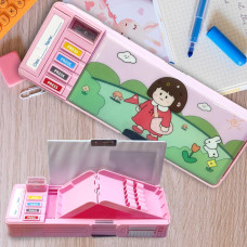 Plastic Magnetic Cartoon Pencil Case