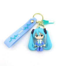 Blue Miku Doll Keychain