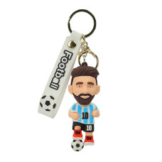 Football Player Ronaldo Messi 3D Rubber keychain