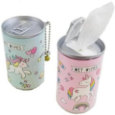 30-Pieces Mini Wet Wipes Tissue in Cartoon Printed Tin Can